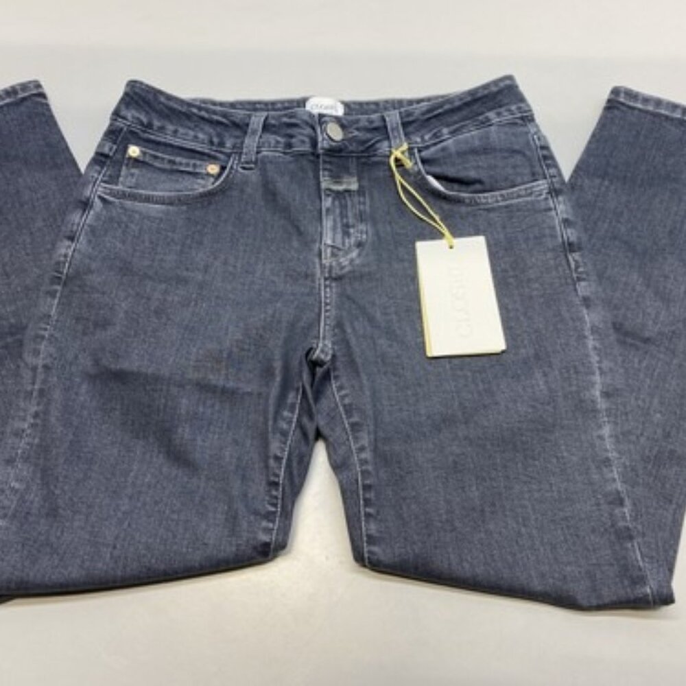 Closed Womens Jean Rain Gray Size 29 Baker Skinny Slight Distress Mid Rise